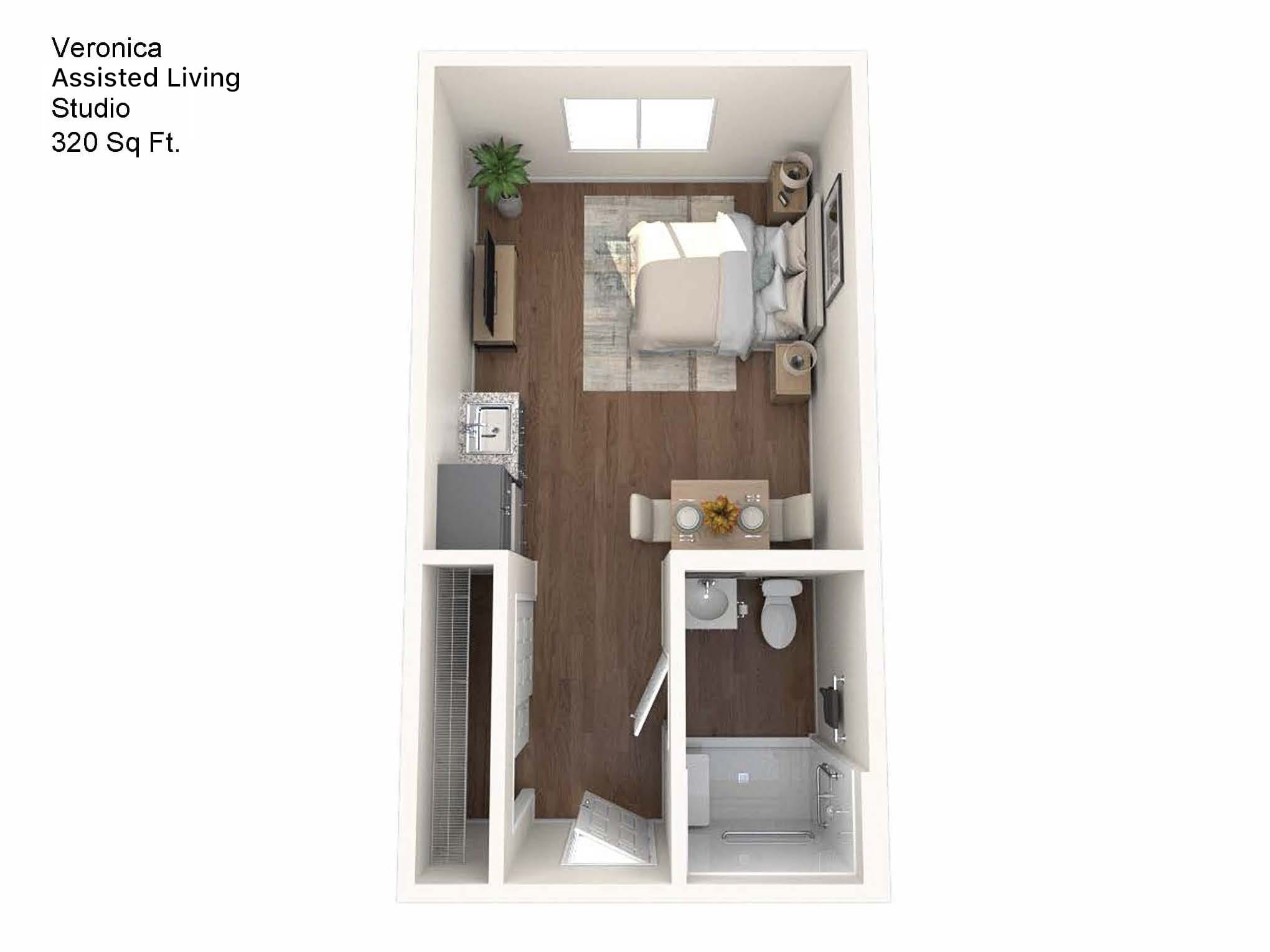 Sarah Community Veronica Assisted Living Studio Floor Plan